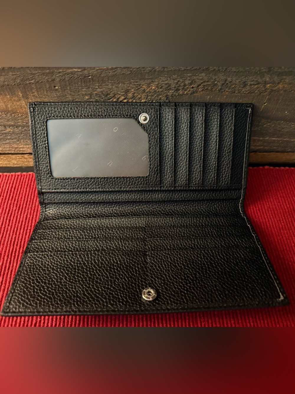 YNS Generic Black Leather Long Wallet - Picture 2 of 6